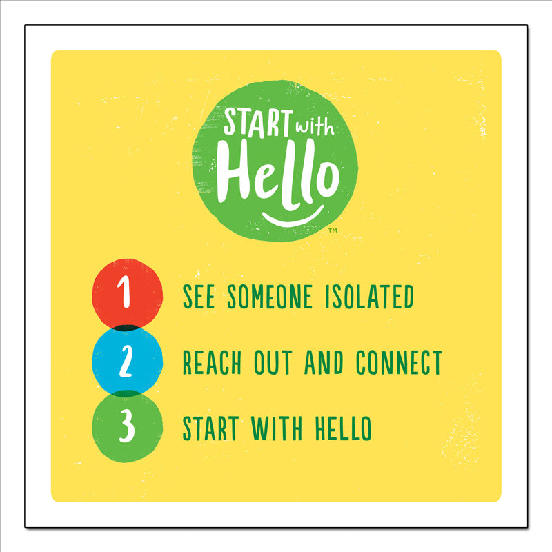 Start with Hello Window Cling 5x5 (Pack of 30)