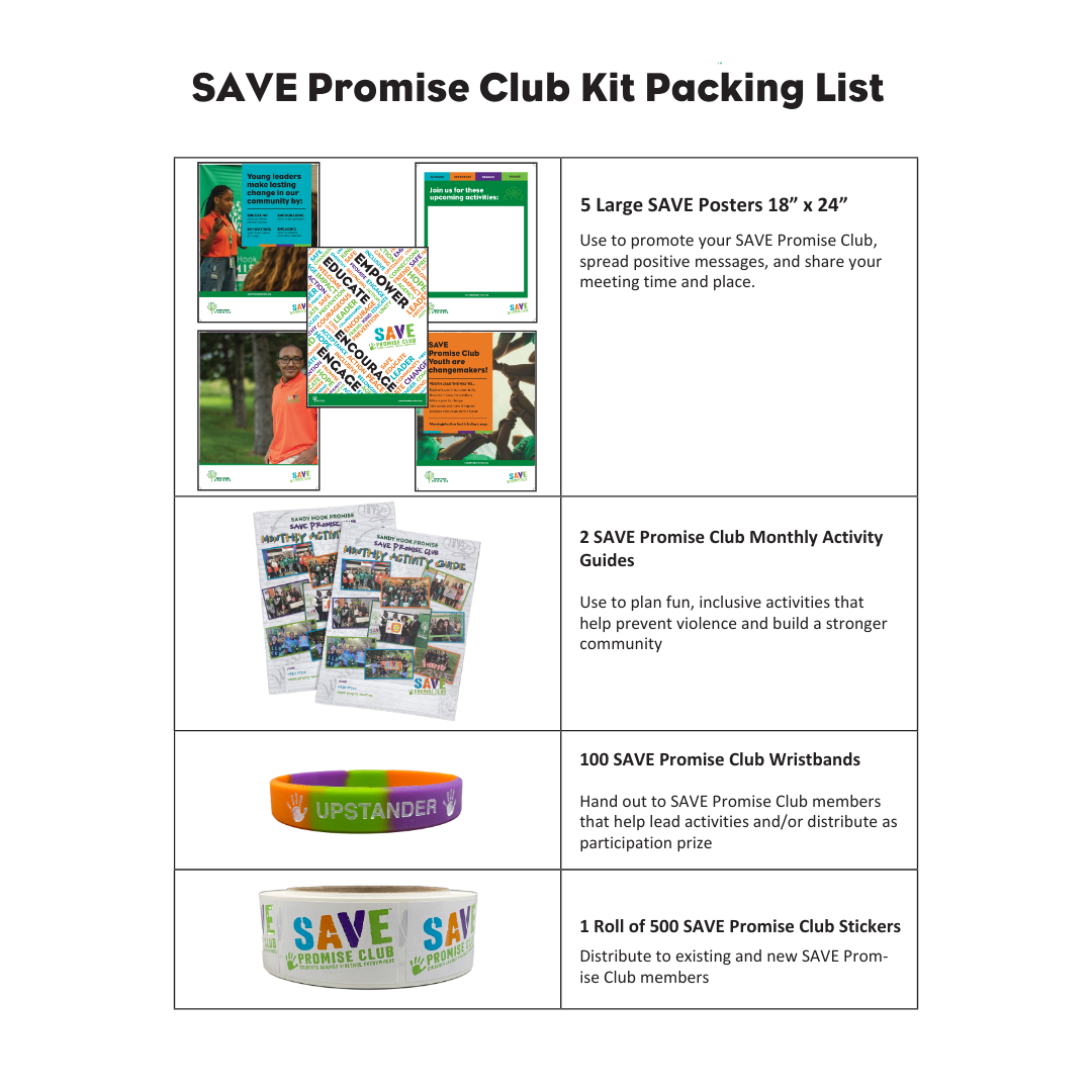 SAVE Promise Club School Kits – Sandy Hook Promise